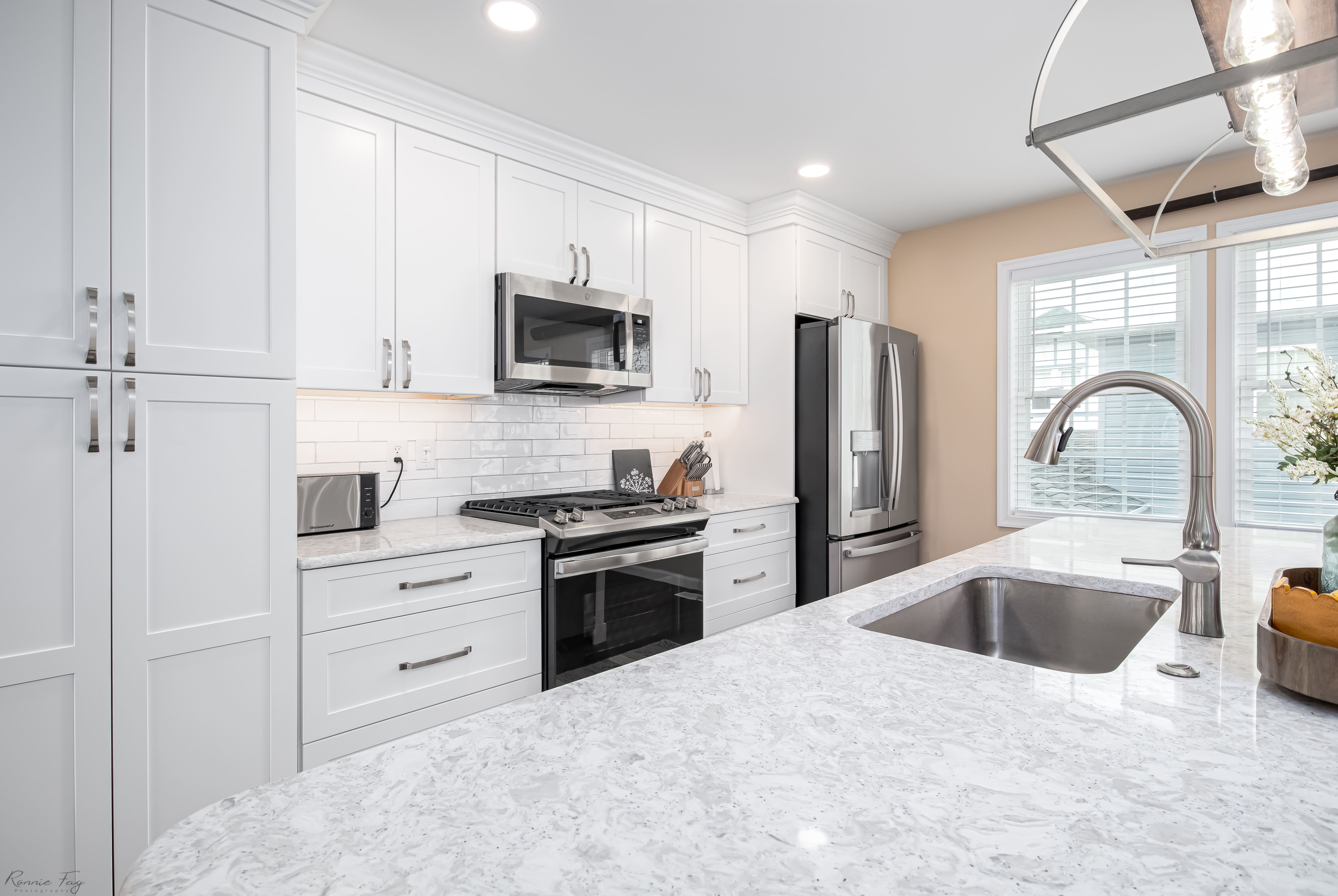 Custom kitchen with white cabinetry — Cape May County, NJ