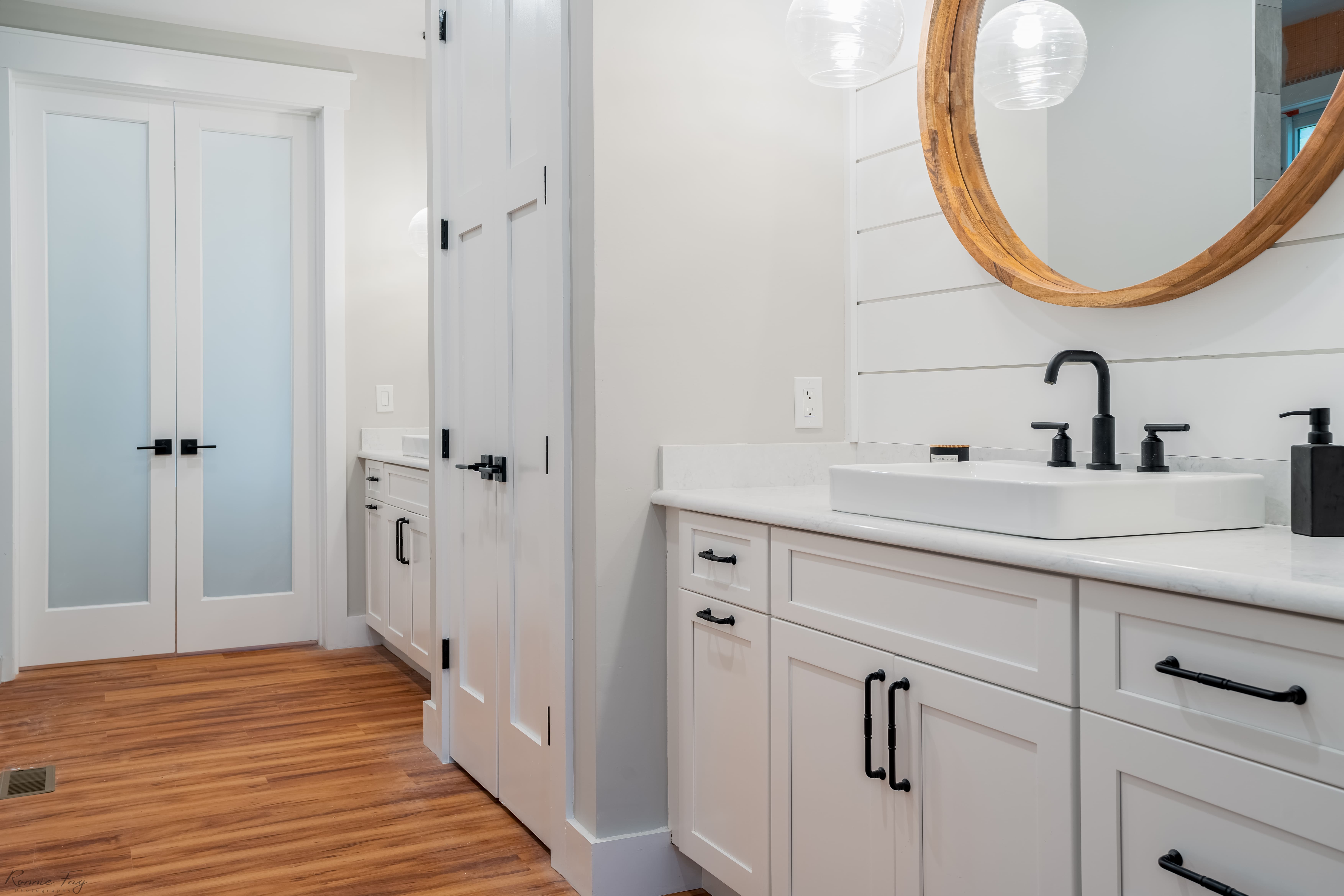 Kitchen cabinetry with built-in refrigerator panel — Cape May County, NJ