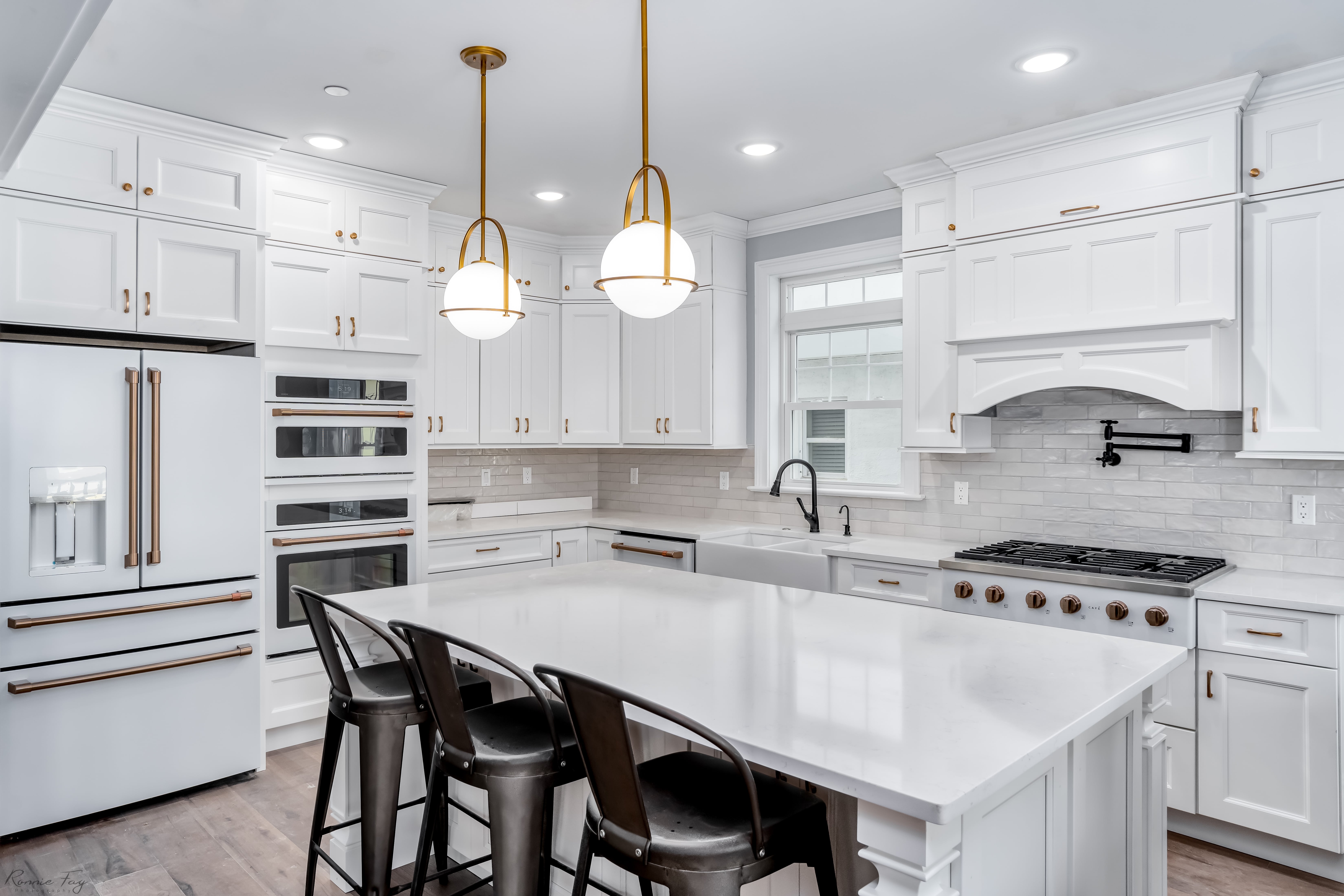 White kitchen with custom cabinetry — Cape May County, NJ
