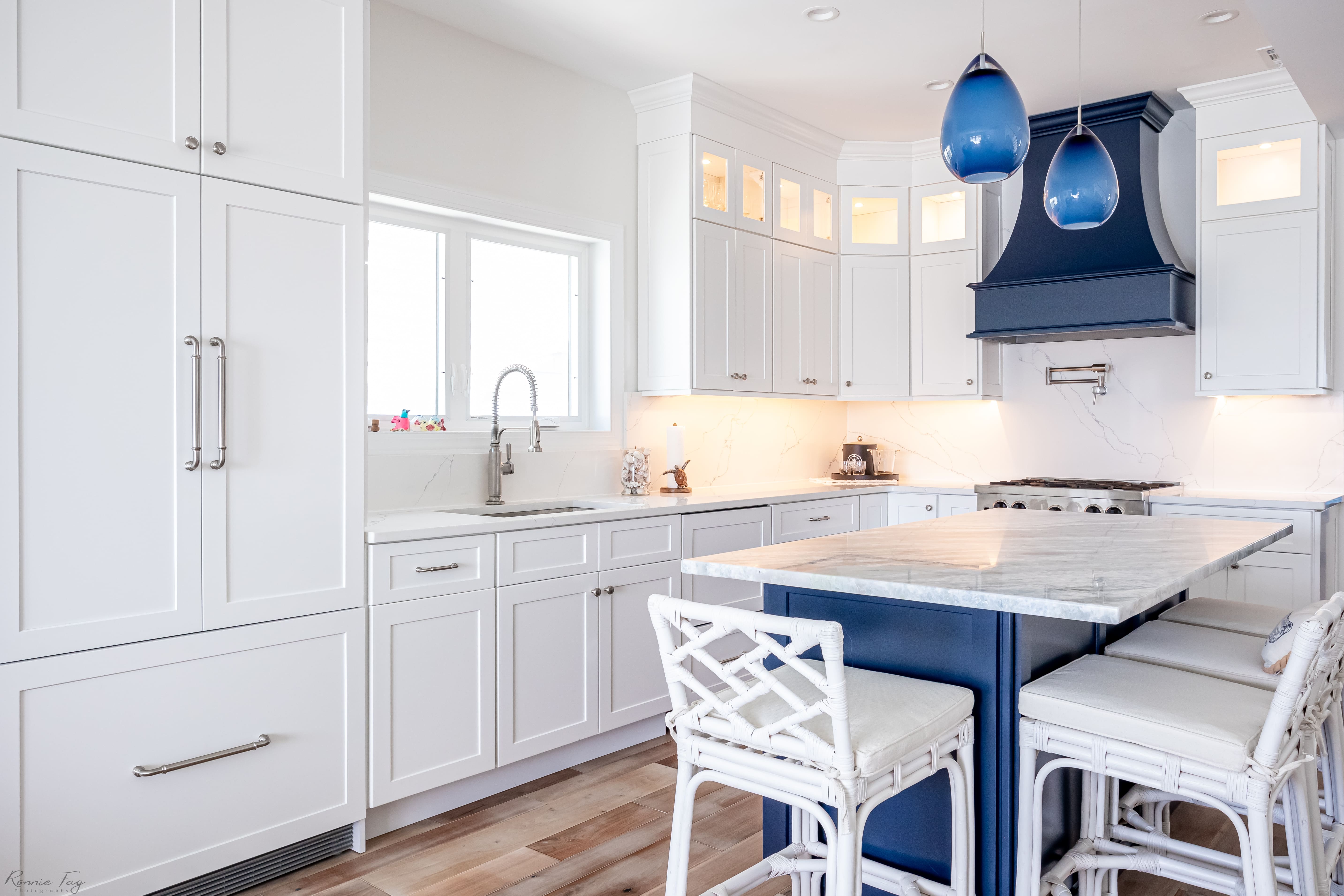 Custom kitchen cabinetry corner detail — Cape May County, NJ